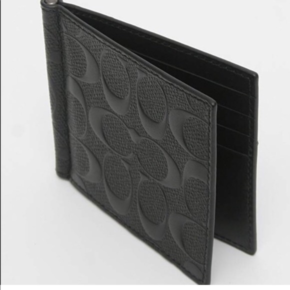 COACH Men’s Money Clip Bill Wallet Signature - Picture 2 of 7